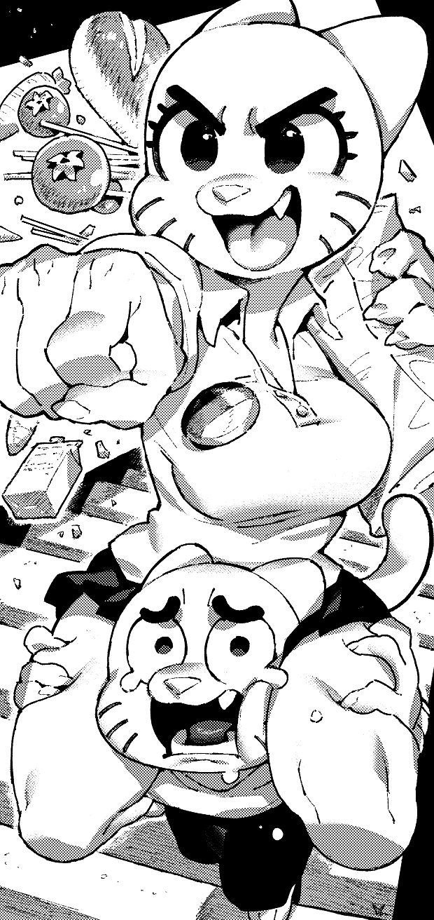 gumball watterson and nicole watterson (the amazing world of gumball) drawn by ireading