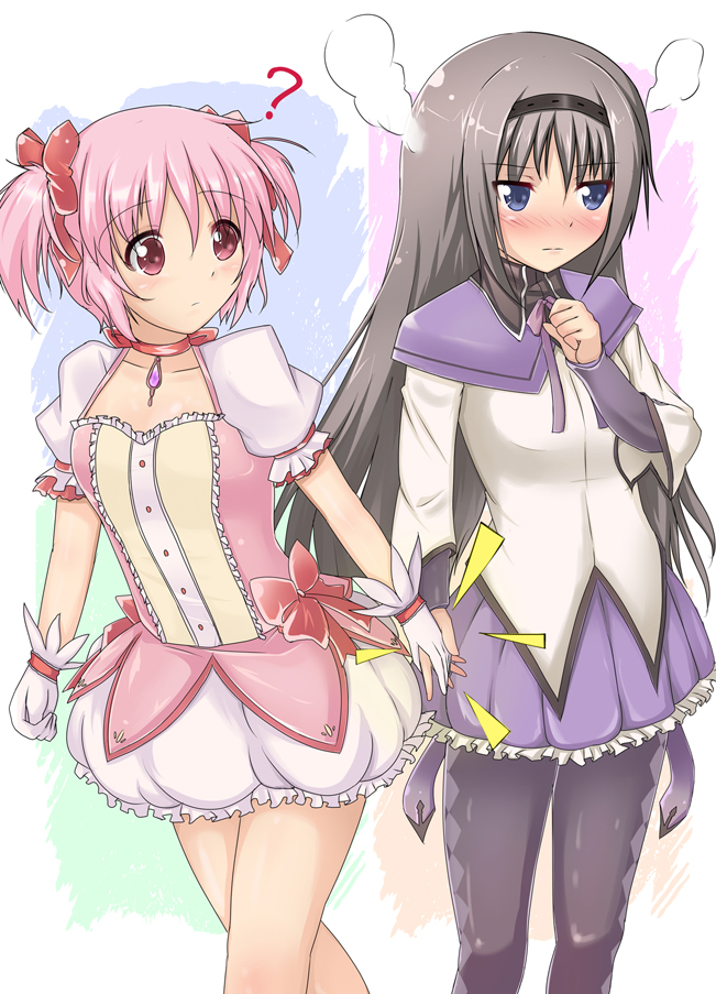 akemi homura and kaname madoka (mahou shoujo madoka magica) drawn by bentoss_detritus
