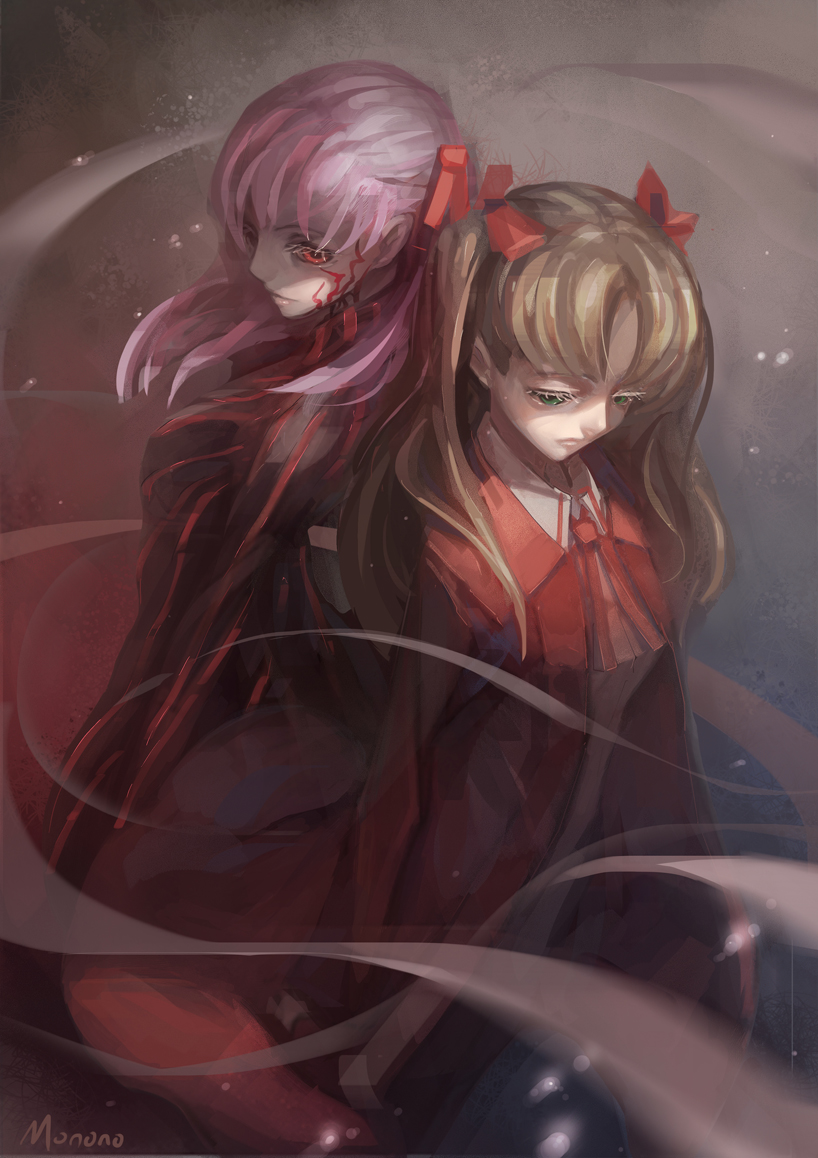 tohsaka rin, matou sakura, and dark sakura (fate and 1 more) drawn by monono
