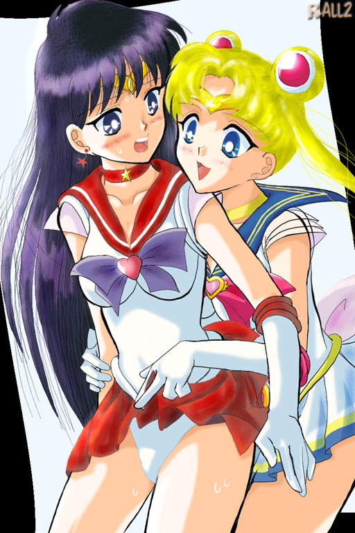 tsukino usagi, sailor moon, hino rei, sailor mars, super sailor moon, and 1 more (bishoujo senshi sailor moon) drawn by kou_(rall_oukoku)