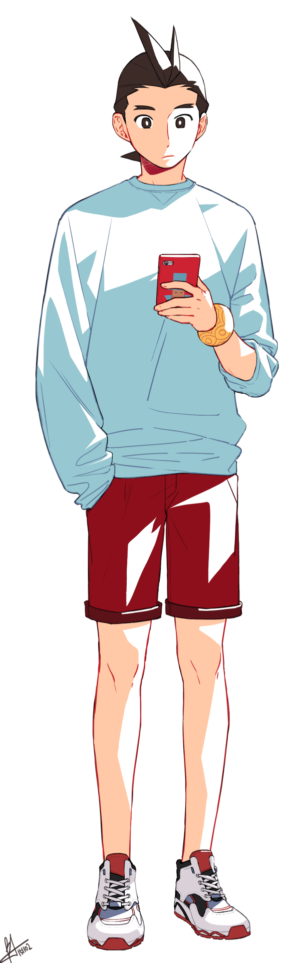apollo justice (ace attorney) drawn by miz_(bannako)