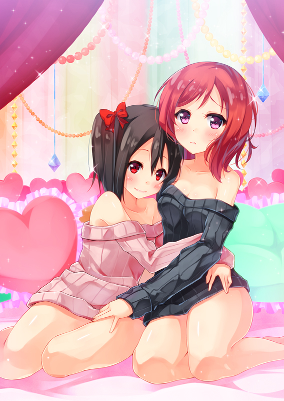 nishikino maki and yazawa nico (love live! and 1 more) drawn by syuurin