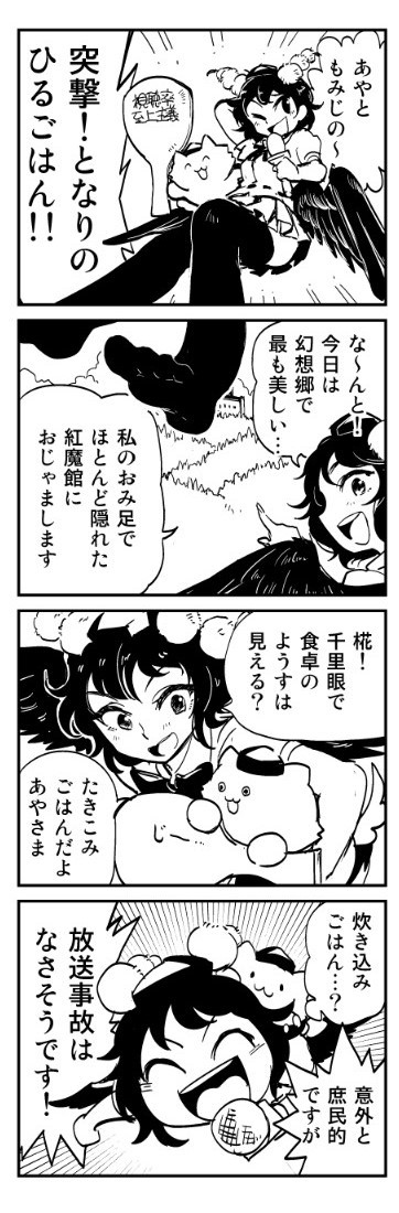shameimaru aya and inubashiri momiji (touhou) drawn by minato_hitori