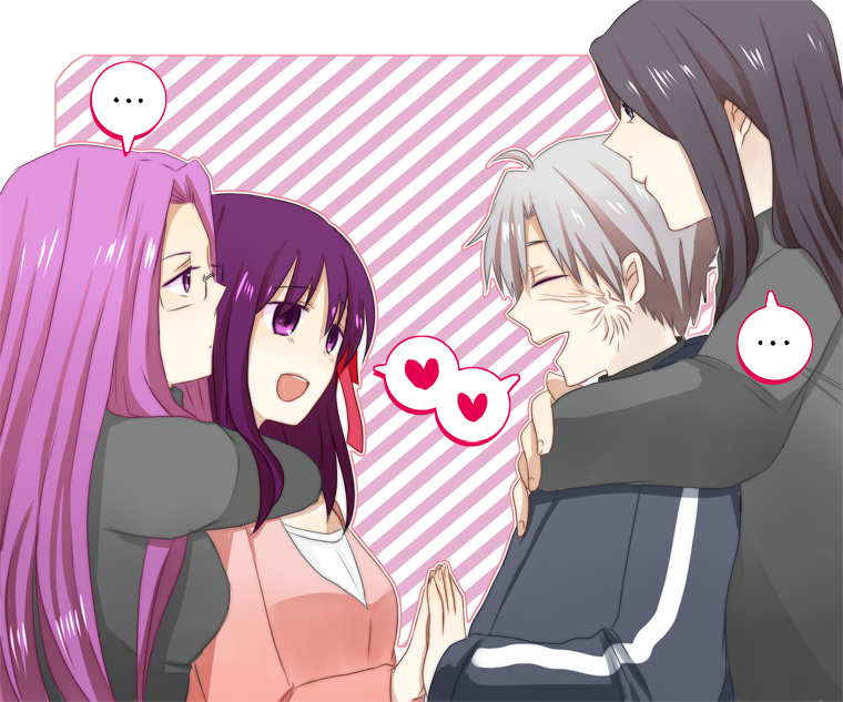 matou sakura, medusa, matou kariya, and berserker (fate and 2 more) drawn by kokumosu