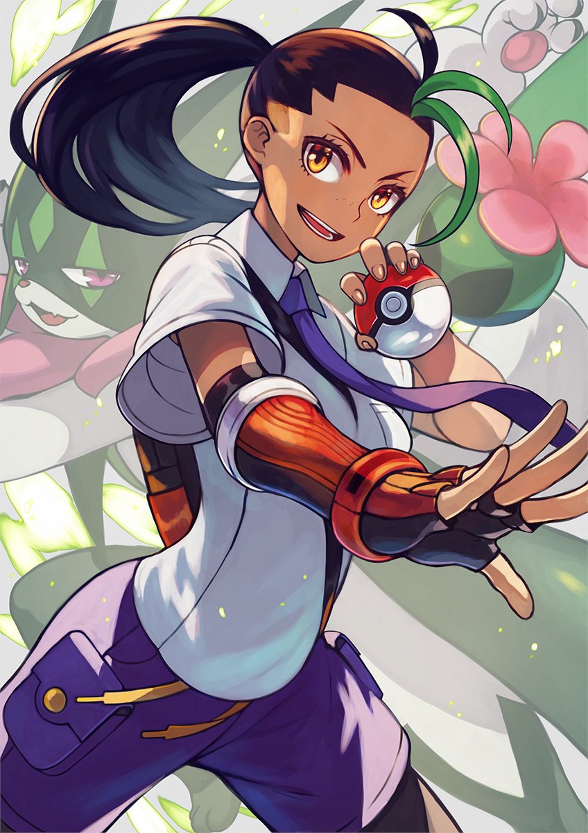 nemona and meowscarada (pokemon and 1 more) drawn by rumie