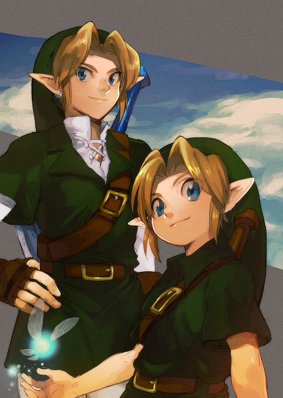 link and navi (the legend of zelda and 1 more) drawn by aoki_(fumomo)