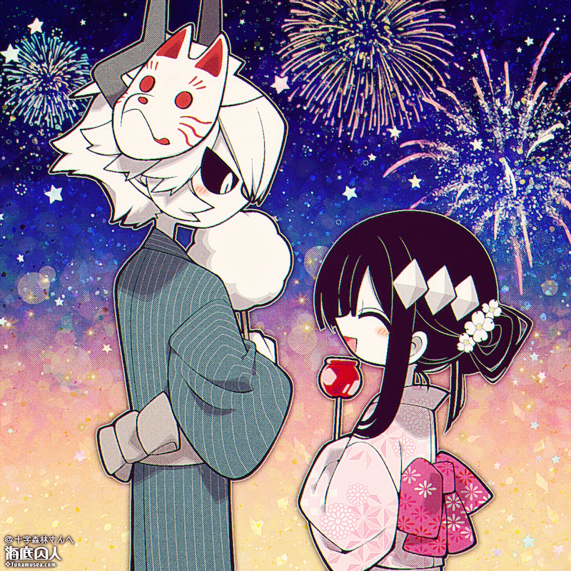 kcalb and etihw (funamusea and 1 more) drawn by funamusea_(artist)
