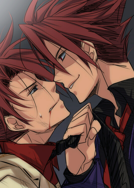 ushiromiya battler and black battler (umineko no naku koro ni) drawn by sousui_hani