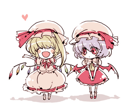 remilia scarlet and flandre scarlet (touhou) drawn by ryuuzaki_(ereticent)
