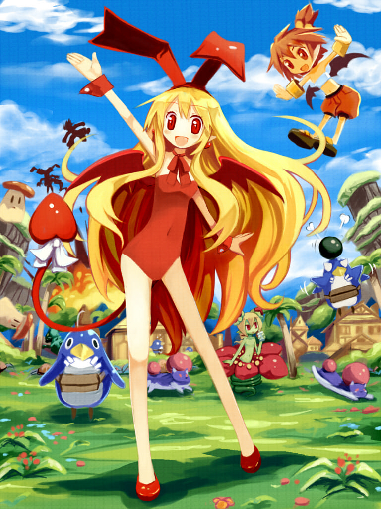 prinny, flonne, laharl, adell, hanako, and 3 more (disgaea and 2 more) drawn by hoshi_no_gen