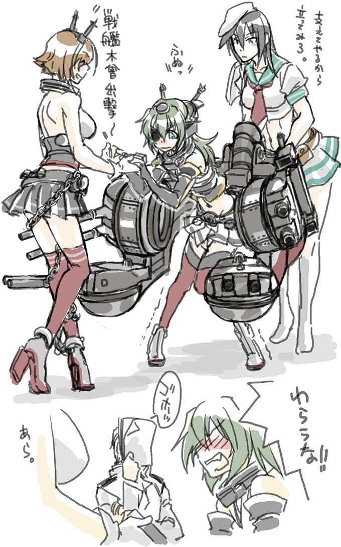 admiral, nagato, mutsu, and kiso (kantai collection) drawn by kai_(akamekogeme)