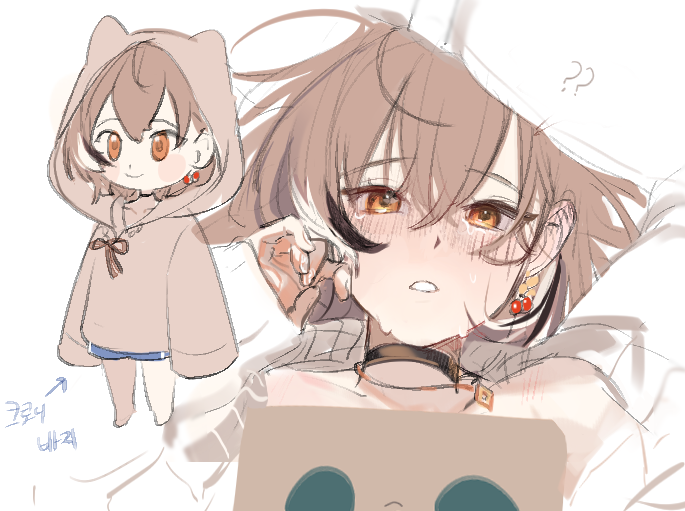 nanashi mumei (hololive and 1 more) drawn by eus_ing