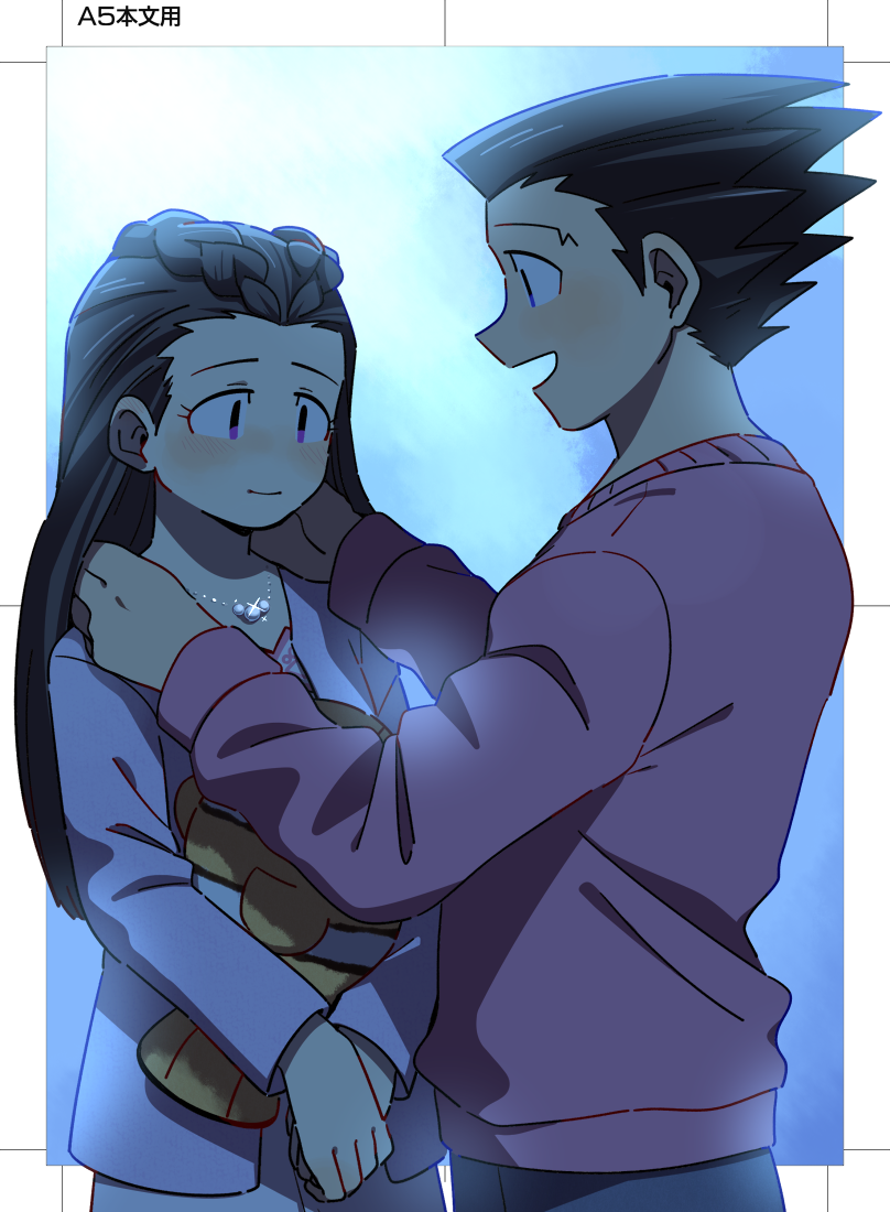 phoenix wright and iris (ace attorney and 1 more) drawn by wahootarou