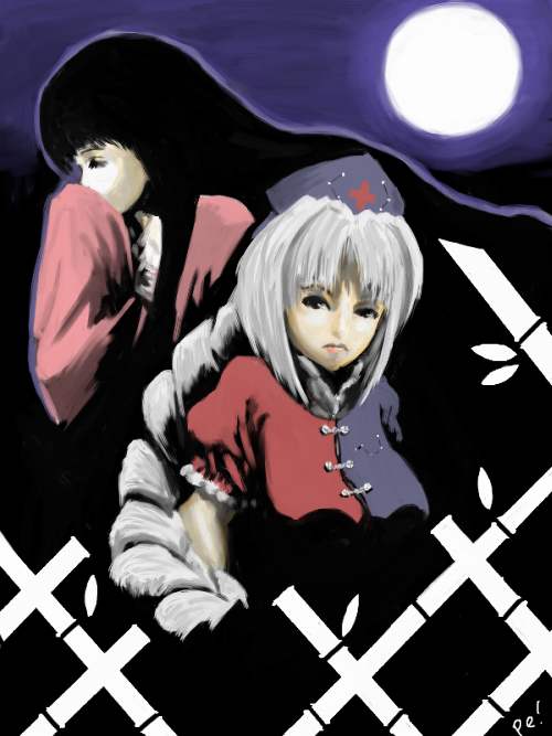 houraisan kaguya and yagokoro eirin (touhou) drawn by pe-tan
