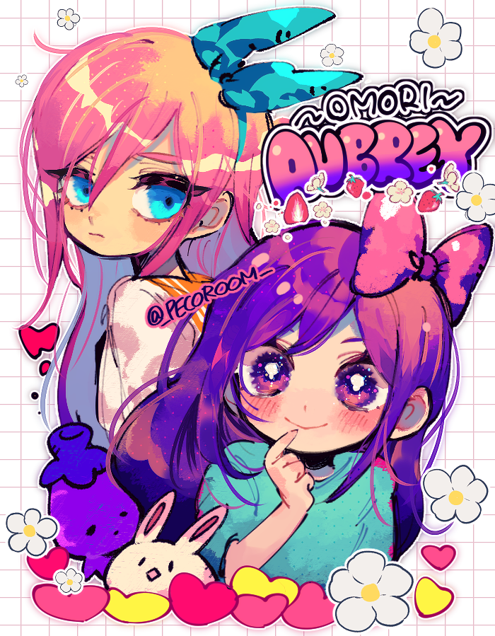 aubrey, mr. plantegg, and forest bunny (omori) drawn by repikinoko
