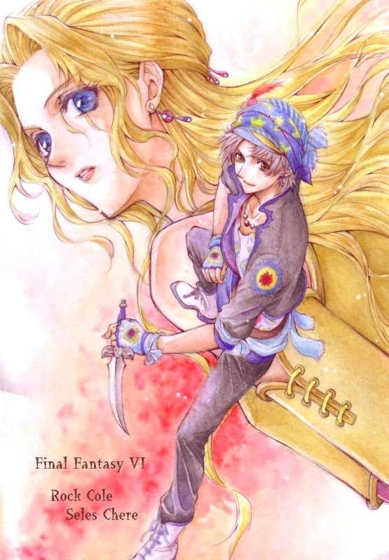 celes chere and locke cole (final fantasy and 1 more) drawn by mochineko