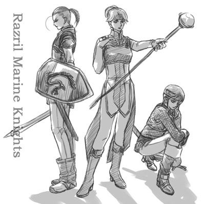keneth, katarina, and gretchen (gensou suikoden and 1 more) drawn by broken-land