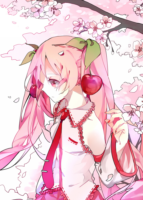 hatsune miku and sakura miku (vocaloid) drawn by crab_(nekokokoko)