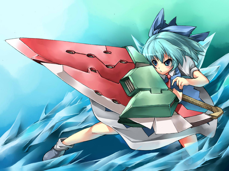 cirno (touhou and 1 more) drawn by kokka_han