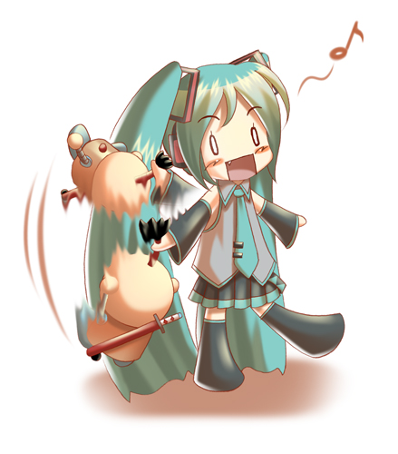 hatsune miku and korosuke (vocaloid and 1 more) drawn by terumii