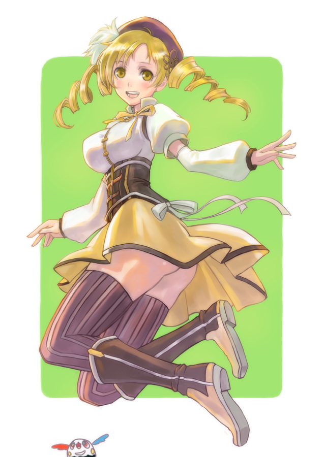 tomoe mami and charlotte (mahou shoujo madoka magica) drawn by docoi