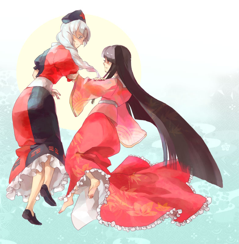 houraisan kaguya and yagokoro eirin (touhou) drawn by shako