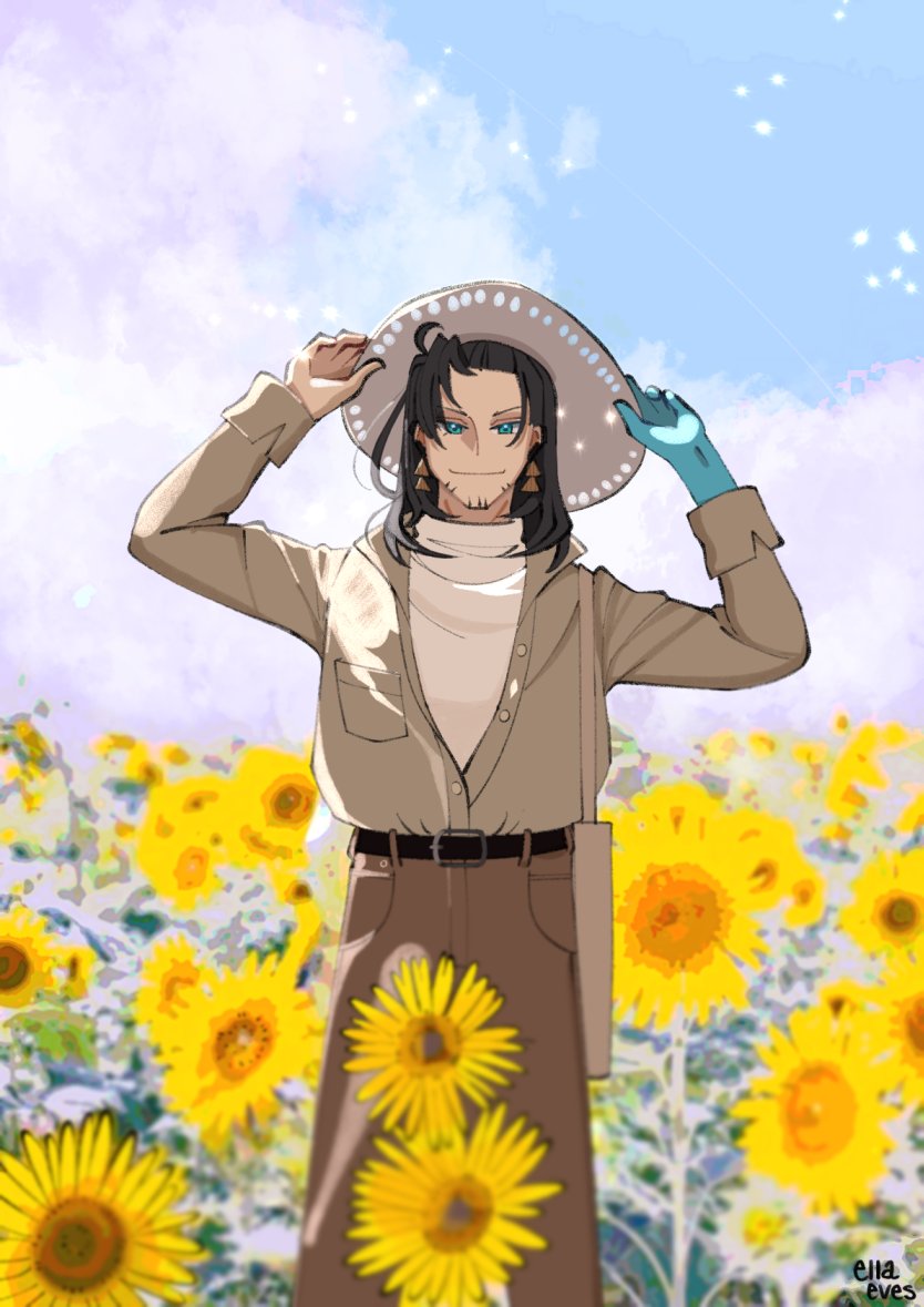 josuiji shinri (holostars and 1 more) drawn by ella_eves