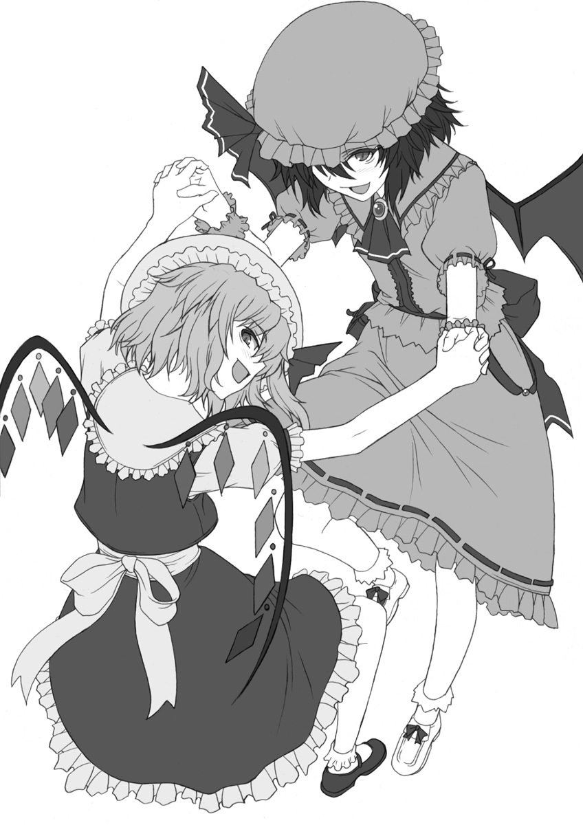 remilia scarlet and flandre scarlet (touhou) drawn by shichimenchou