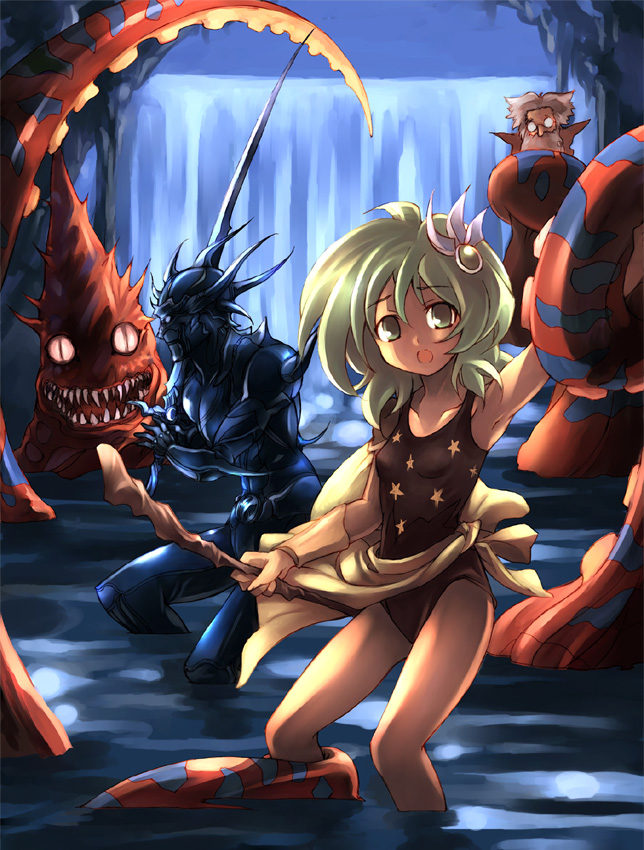 rydia, cecil harvey, dark knight, tellah, and octomammoth (final fantasy and 1 more) drawn by kouno_hikaru