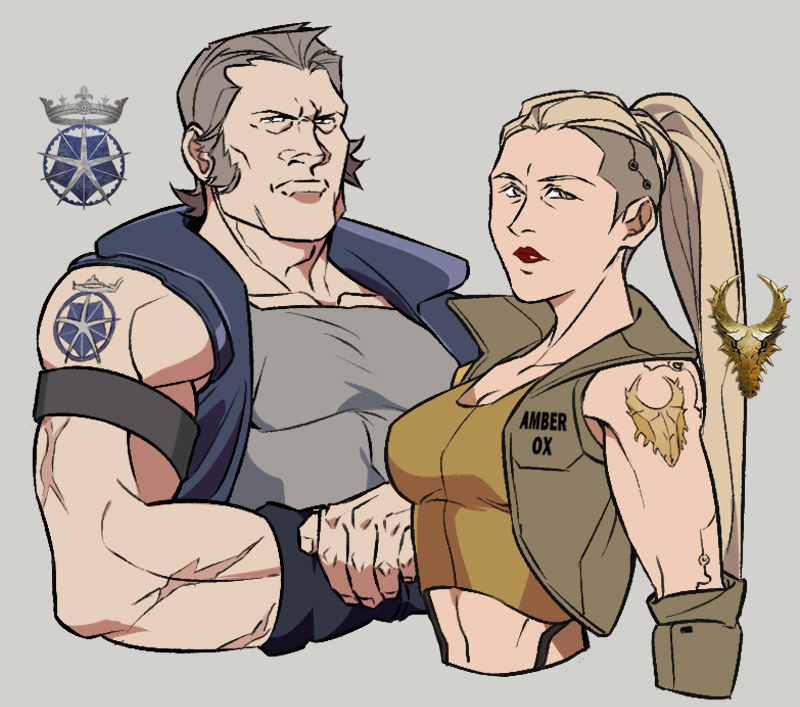 chartreuse and king (armored core and 1 more) drawn by refus