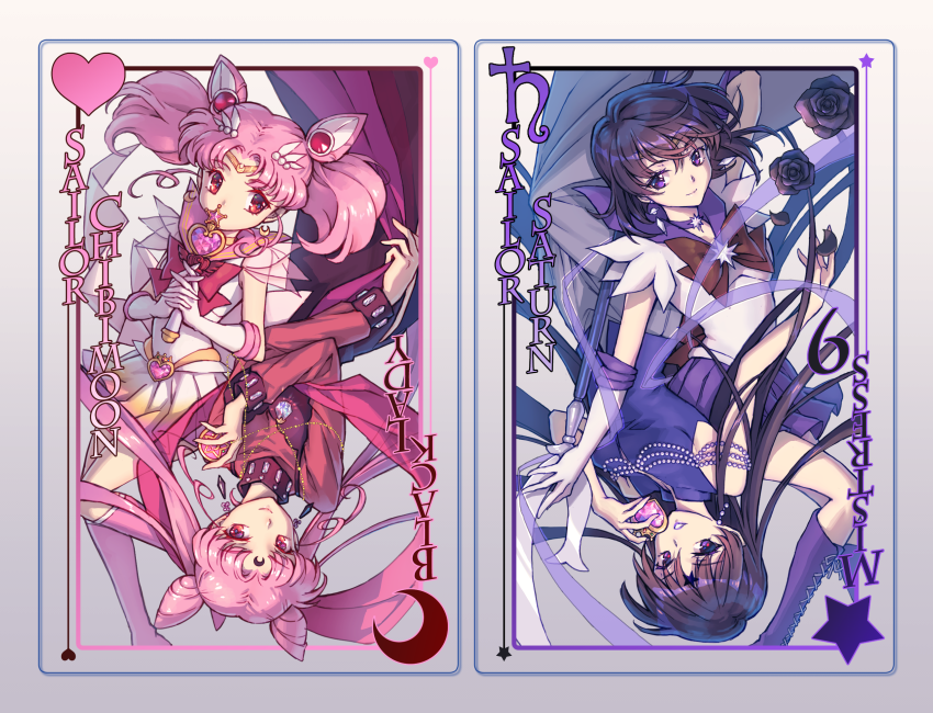 chibi usa, tomoe hotaru, sailor saturn, sailor chibi moon, black lady, and 2 more (bishoujo senshi sailor moon and 2 more) drawn by nezumipl