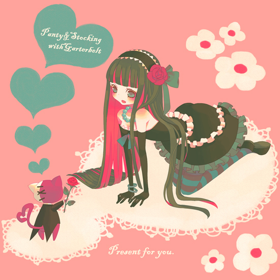 stocking and honekoneko (panty & stocking with garterbelt) drawn by miri_(cherryjelly)