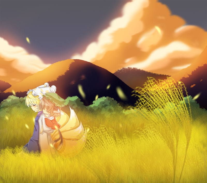 yakumo ran and chen (touhou) drawn by hida-ri