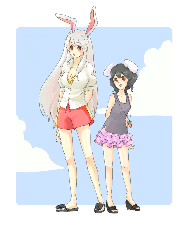 reisen udongein inaba and inaba tewi (touhou) drawn by asagi_(brickblock)