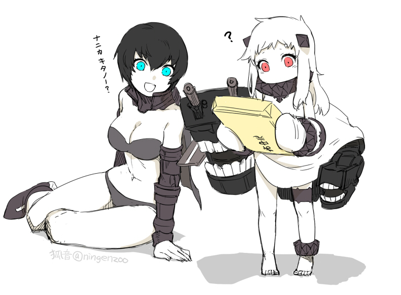 northern ocean princess and ri-class heavy cruiser (kantai collection) drawn by ko-on_(ningen_zoo)