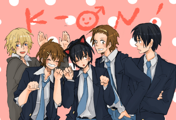 akiyama mio, nakano azusa, hirasawa yui, tainaka ritsu, and kotobuki tsumugi (k-on!) drawn by nayuu