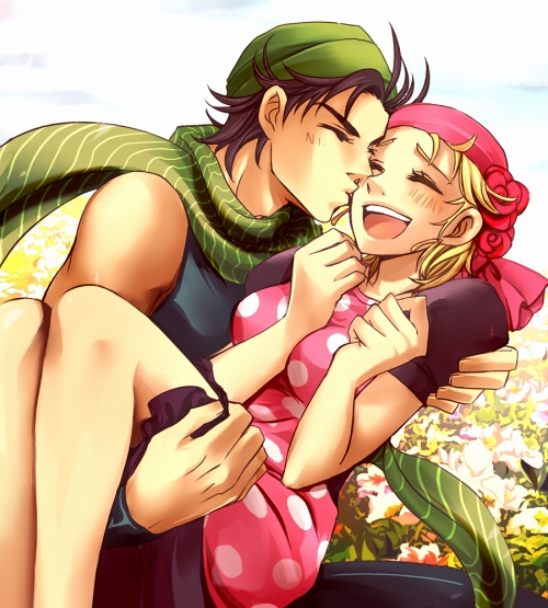 joseph joestar and suzi q (jojo no kimyou na bouken and 1 more) drawn by sweetblossom