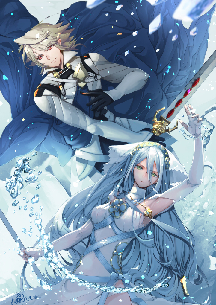 azura and male corrin (fire emblem and 2 more) drawn by kero_sweet