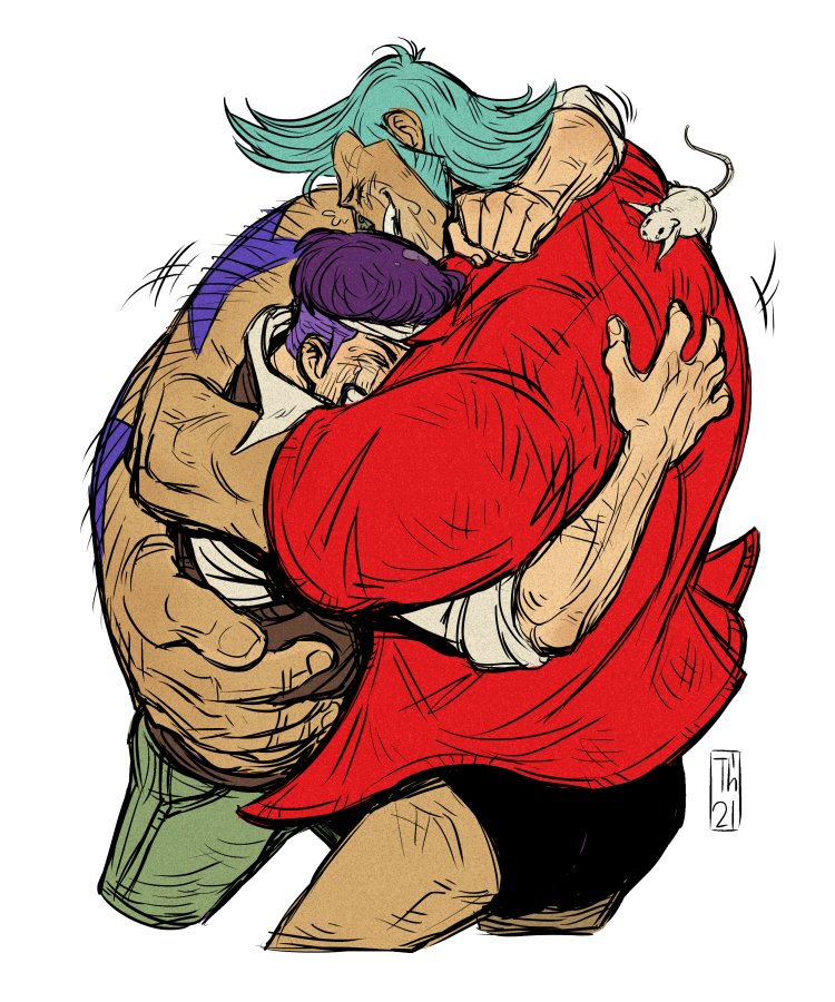 franky, iceburg, and tyrannosaurus (one piece) drawn by tench