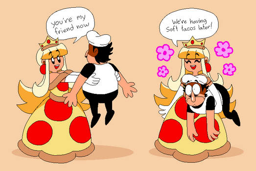 peppino spaghetti and pizza princess (original and 1 more) drawn by tinytoxicwaste101