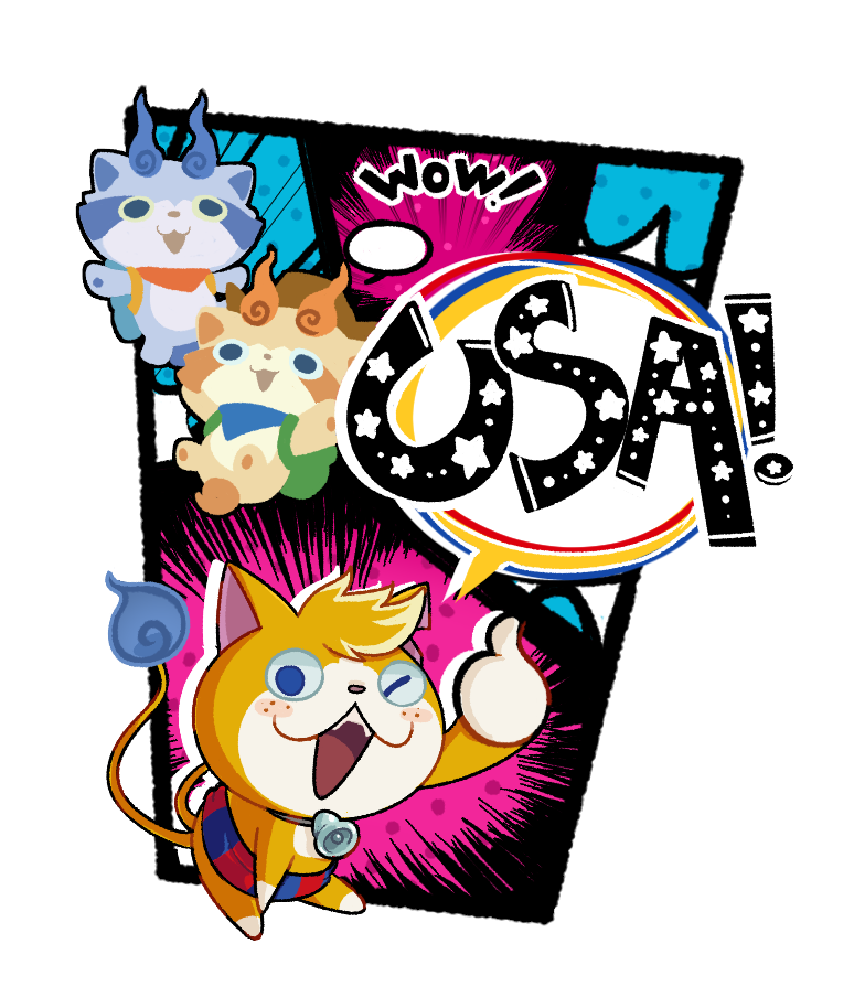 tomnyan, k-komaa, and k-jiiro (youkai watch and 1 more) drawn by kflamingo