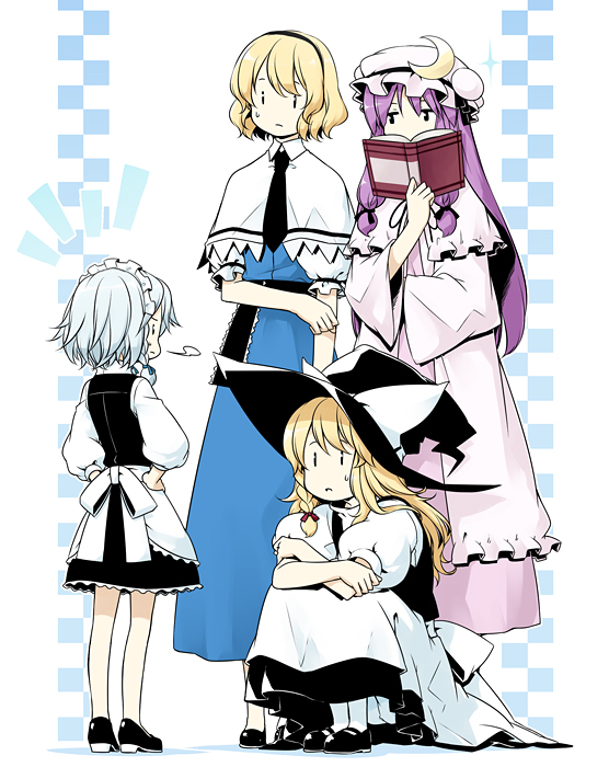 kirisame marisa, izayoi sakuya, alice margatroid, and patchouli knowledge (touhou) drawn by sakuraba_yuuki