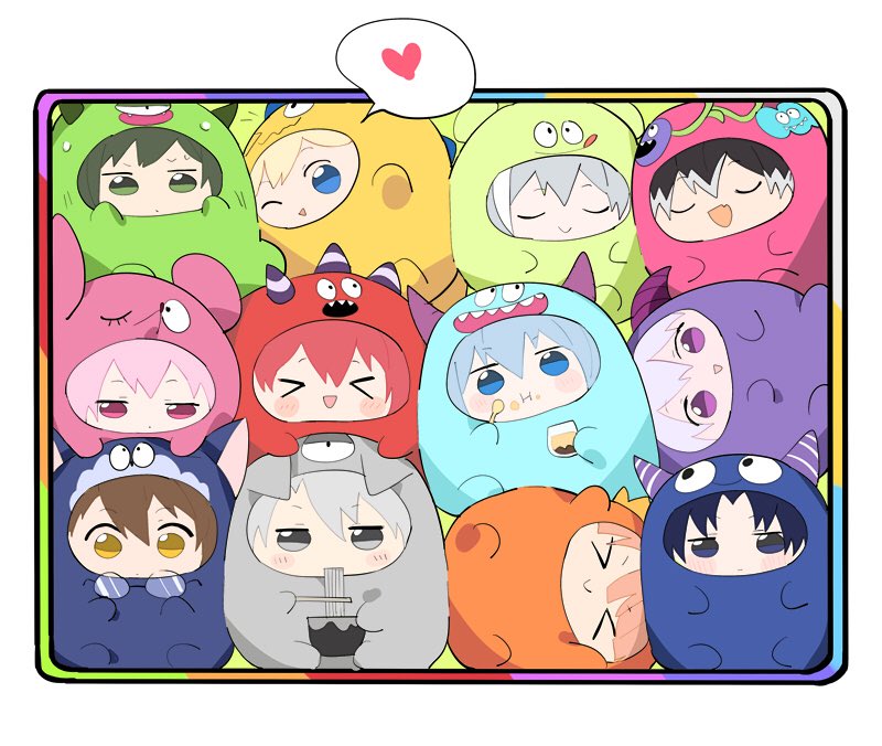 nanase riku, kujou tenn, osaka sougo, yotsuba tamaki, momo, and 11 more (idolish7) drawn by yanzhan
