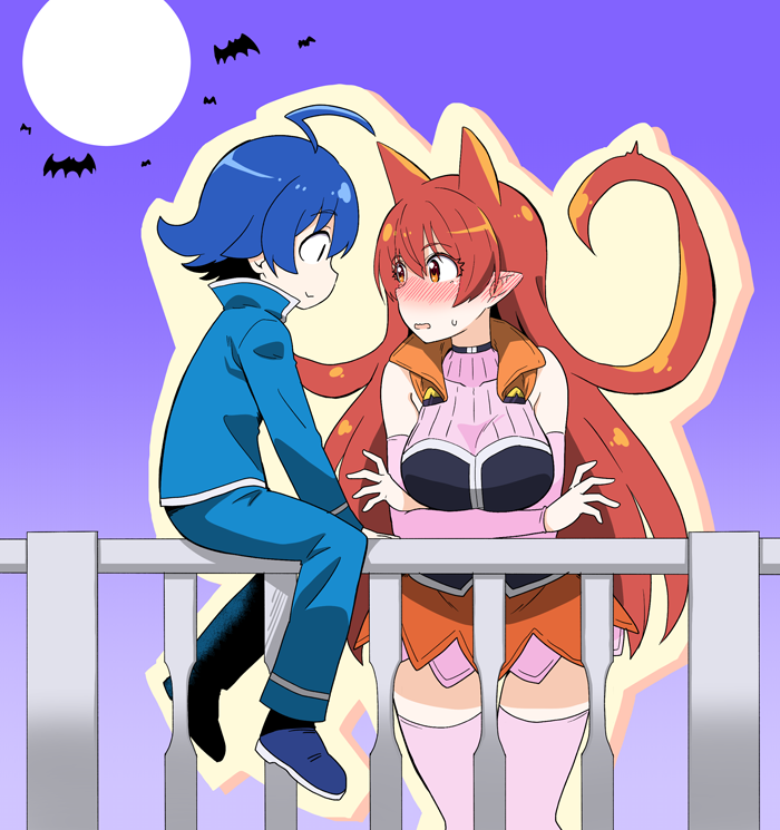 suzuki iruma and azazel ameri (mairimashita! iruma-kun) drawn by yuuma_(skirthike)