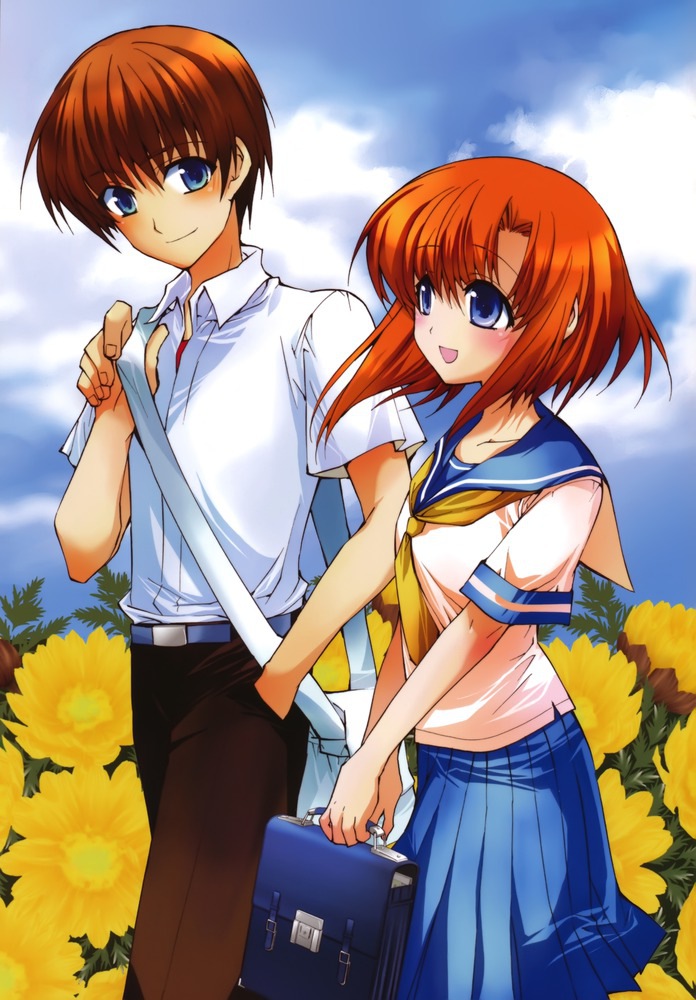 ryuuguu rena and maebara keiichi (higurashi no naku koro ni) drawn by suzuragi_karin