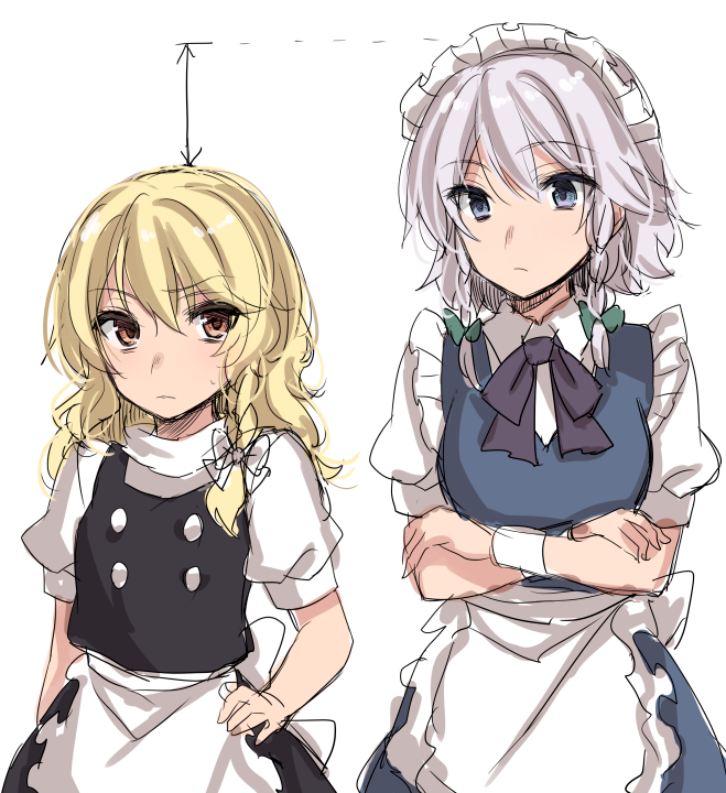 kirisame marisa and izayoi sakuya (touhou) drawn by asa_(coco)