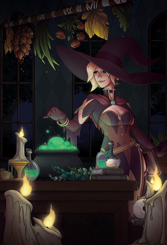 mercy and witch mercy (overwatch and 1 more) drawn by bridget_wilson