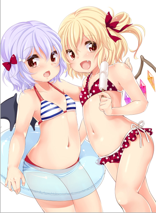 remilia scarlet and flandre scarlet (touhou) drawn by yukiu_con