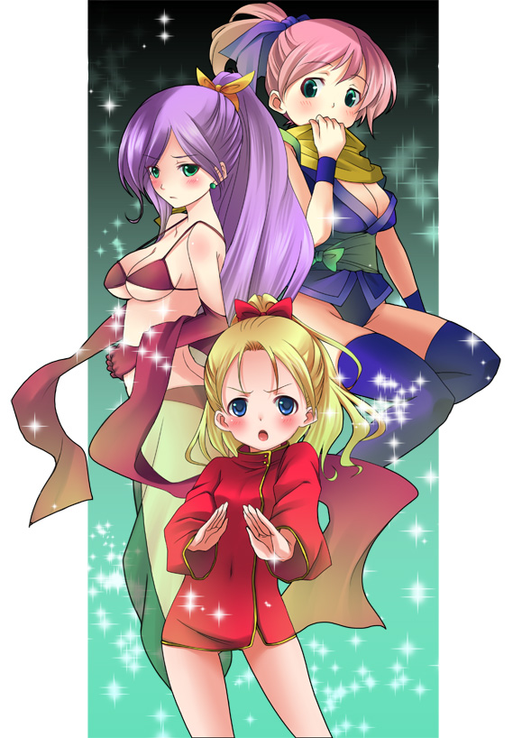 lenna charlotte tycoon, faris scherwiz, dancer, krile mayer baldesion, ninja, and 1 more (final fantasy and 1 more) drawn by taha