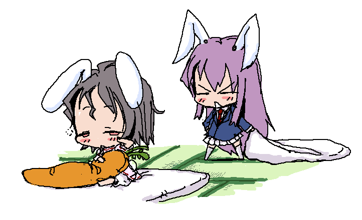 reisen udongein inaba and inaba tewi (touhou) drawn by baku_taso